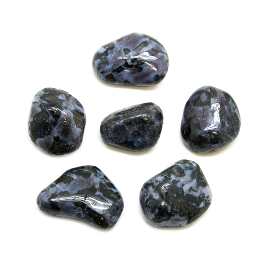 Indigo Gabbro Tumbled Stones - Medium 20 - 30 mm - 1 LB - Madagascar