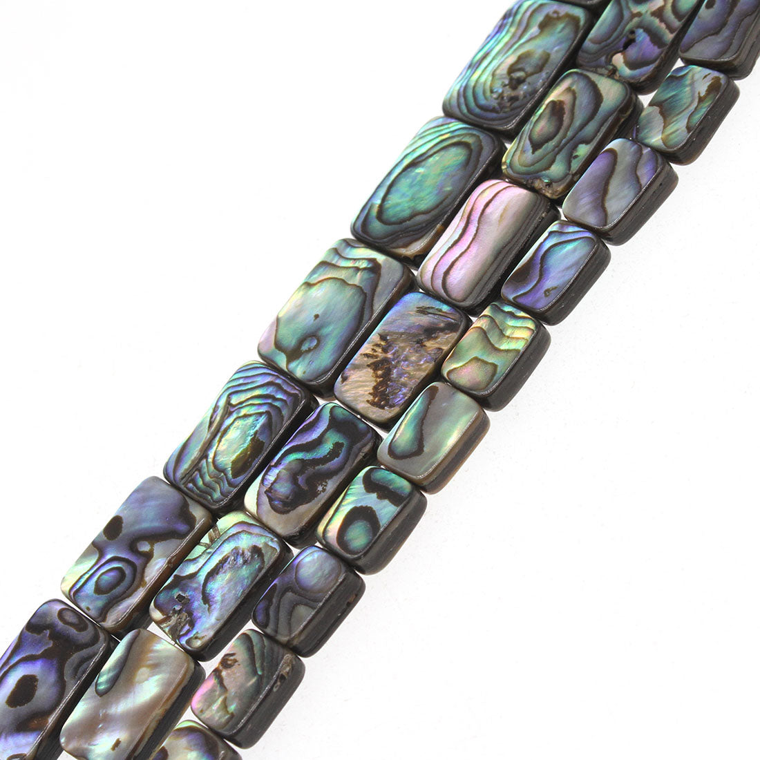 Abalone Shell Beads - Rectangle - 8x10mm Weight:20.50 Grams - Sold By Strand