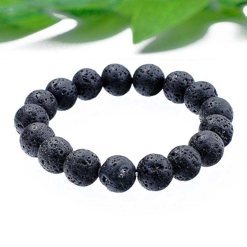 Black Lava Bracelet – 10mm Beads (Approx. 7.5 Inches)