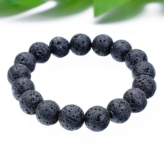 Black Lava Bracelet – 12mm Beads (Approx. 7.5 Inches)