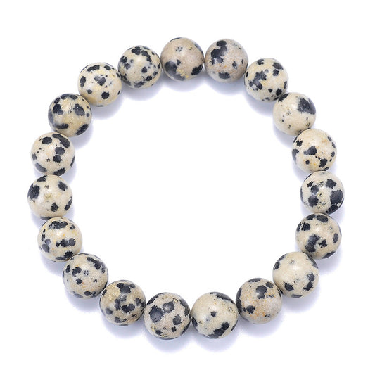 Dalmatian Jasper Bracelet Round Unisex & radiation protection mixed colors 8mm