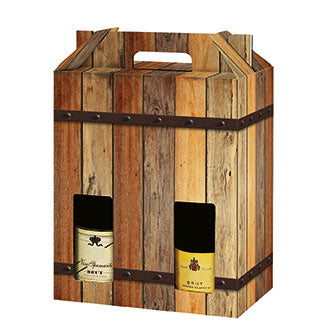 OAK - Rovere Design 6 WINE Bottle Carriers 750ml CORRUGATED (20 per case)