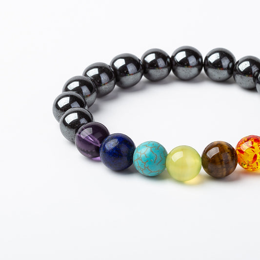 Chakra Hematite Gemstone Bracelet  - 10mm x 20cm - 7.5 inch