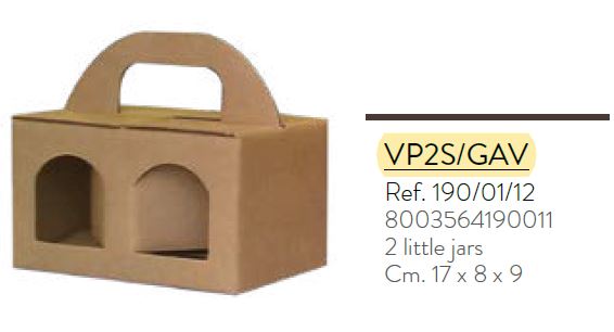 KRAFT Textured - 2 Small JAR Portavasetti Boxes - 6 5/8 x 3 1/8x 4 11/16 inch -  (100 per case)