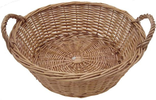 WILLOW Round TRAY 17 DIA x 5.5 inch Deep - HONEY Light Brown