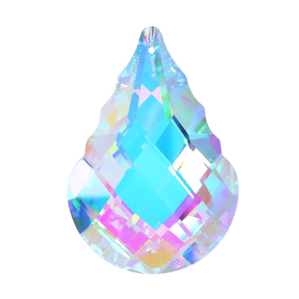 K9 Aura Crystal Hanger Suncatcher - Pear - Colorful Twinkle Hanger - 9x6cm - Cotton String - China - NEW922