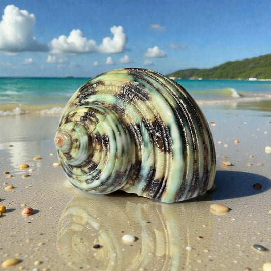Polished Green Turbo - Turbo Argyrostoma Setosus - 2 inches