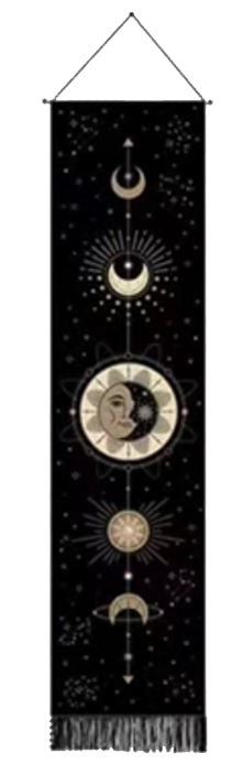 Moon & Sun Tapestry Wall Hanger - 12.5 wide x 51 inch long - 32.5×130cm - China -