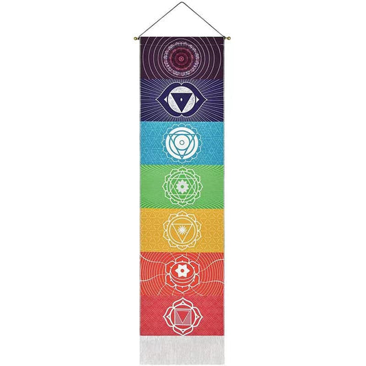 Chakra Tapestry Wall Hanger - 12.5 x 50 inches - 32.5×130cm - China - LINEN BANNER