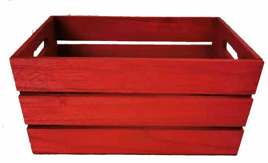 Red Paulownia Wood Crate 12 x 8.25 x 6 inch deep - Fits a 25 x 30 Basket Bag