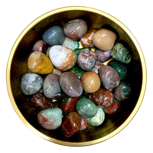 Ocean Jasper Tumbled Stones - Medium 25 - 35 mm - per lb. - China - NEW1022