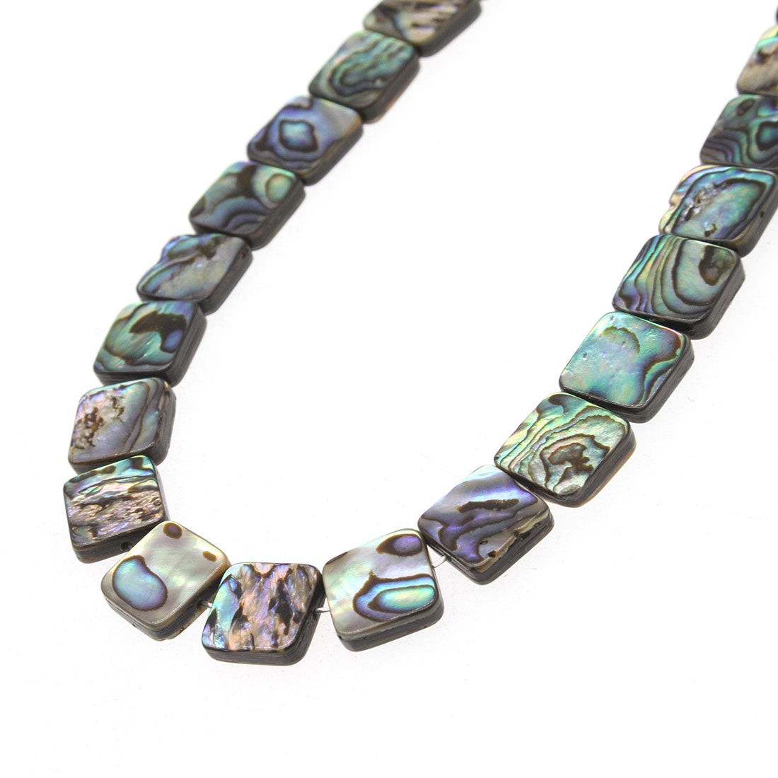 Abalone Shell Beads - Square - 12mm Weight: 41 Grams per Strand