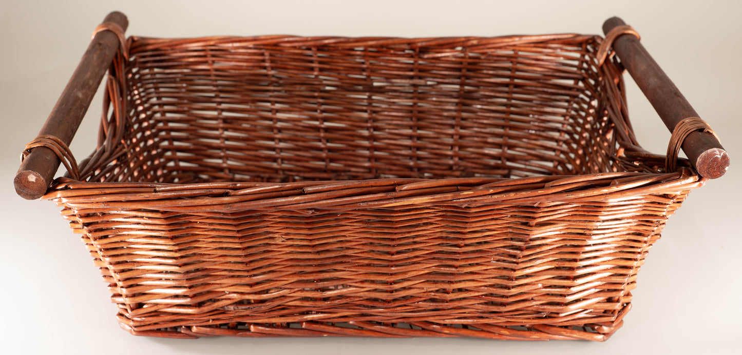 WILLOW STORAGE BASKET BROWN Stain 12 x 16 x 5 inches