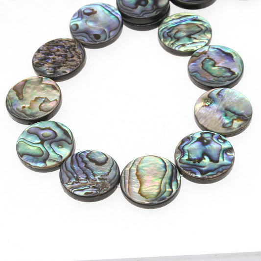 Abalone Shell Beads - Round - 14mm Weight: 35 Grams per Strand - China