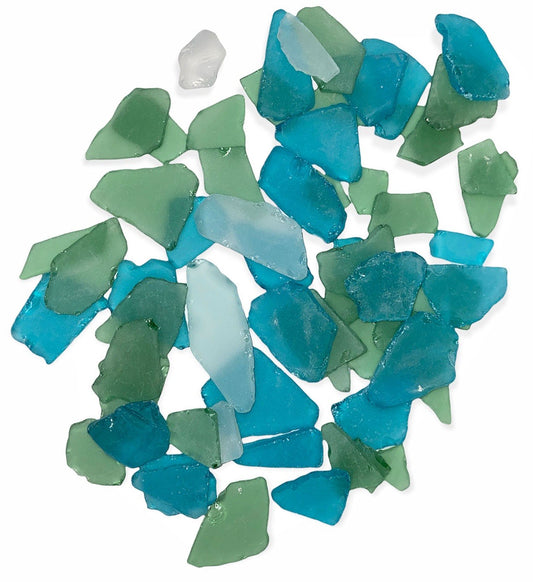 Sea Glass - Aqua Mixed -  4-6cm - 450g Bag - China