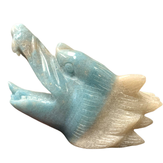 5.5" WOLF HEAD -Trolleite MOUTH OPEN - 896g - 5.5x4.5x2.5 inch - Price Each - China - NEW722