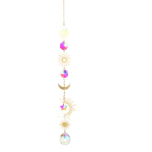 K9 Aura Crystal Hanger Suncatcher Sun Moon Stars Diamond - 15 inch - China