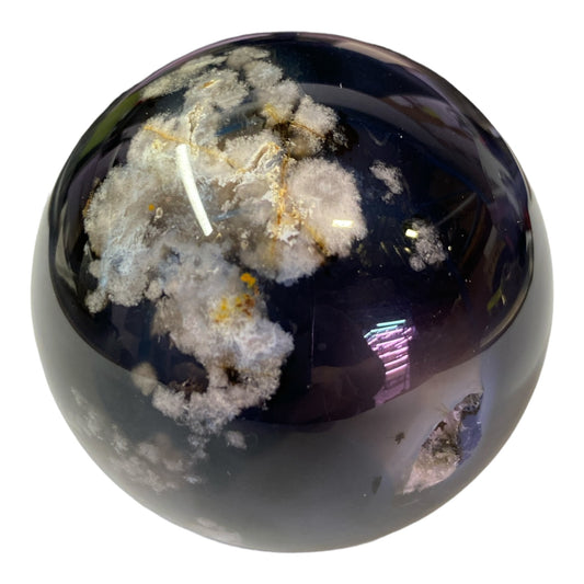 BLACK CHERRY FLOWER AGATE - 55 - 60mm- Stone Sphere - Price per gram - Average 250g - NEW424