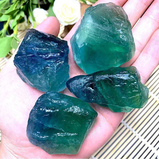 Green Fluorite B Grade Chunks Raw Tumbles Stones 30-50mm - Sold by the Gram - CHINA - tumbling rock