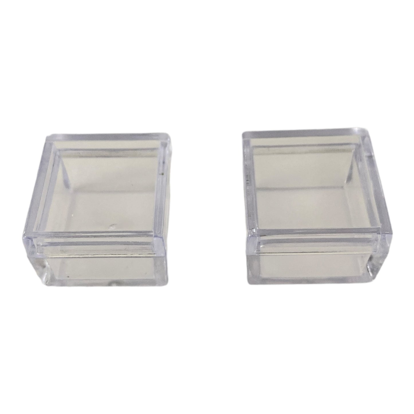 Clear Plastic Container - Fill with Gems, shells or Beads - Square - 25x25x18mm - NEW424