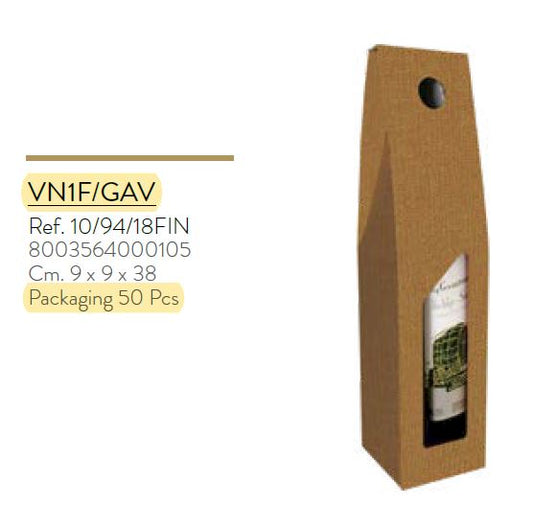 Natural - Textured - Single WINE Bottle Box 750ml CORRUGATED (50 per case) NEW421
