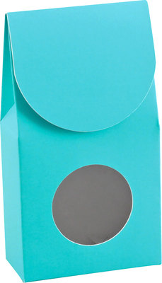Robin's Egg Blue Gourmet Window Box - Small - 3 1/2 x 1 3/4 x 6 1/2 - 2 inch Window (Order in 6's) (252 Master)