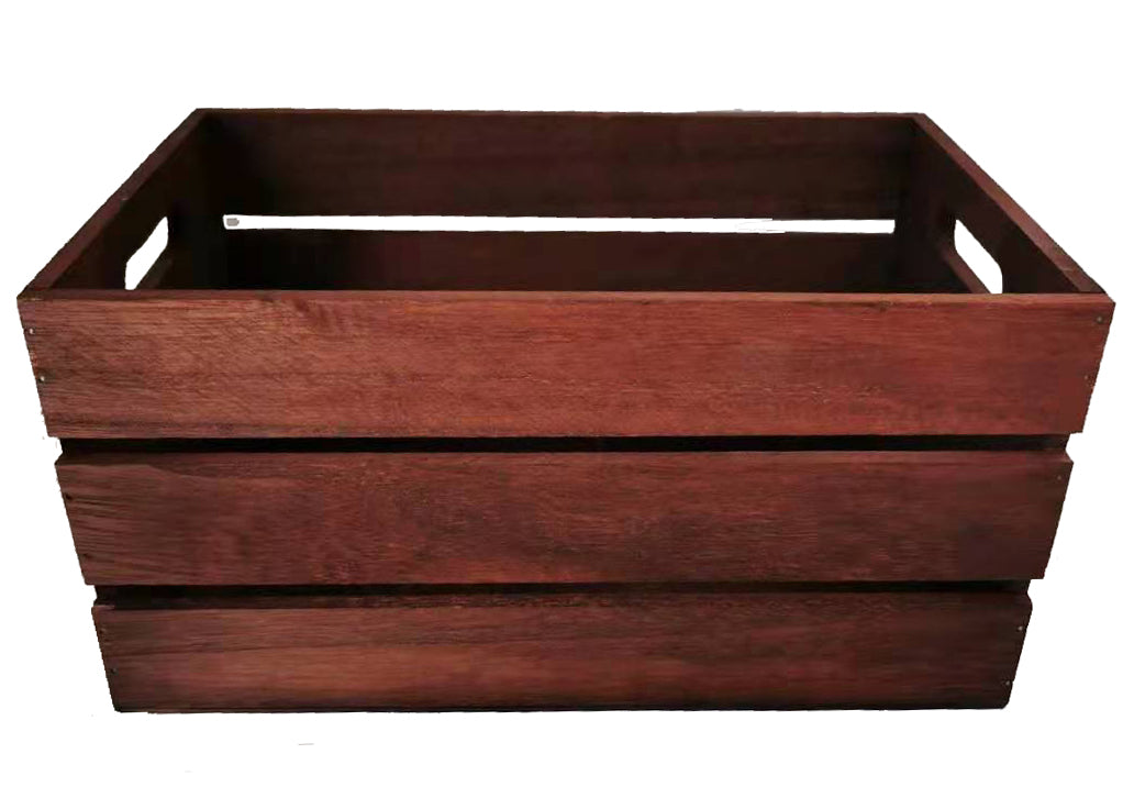 Brown Paulownia Wood Crate 12 x 8.25 x 6 inch deep - Fits a 25 x 30 Basket Bag
