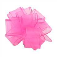 Sheer Spring Wired Ribbon - Hot Pink/HP Edge - 1.5 inches x 50 yards
