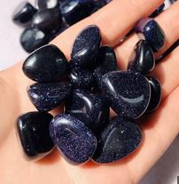Blue Goldstone Tumbled Stones - 20 to 35mm - 500 Gram (1.1 Pound) - China
