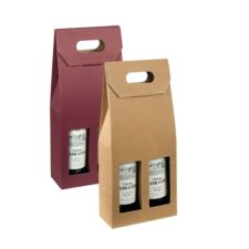 Bordeaux Textured Rib 2 Bottle Wine Gift Carrier 7″ x 3.5″ x 16 inch - order in 20's