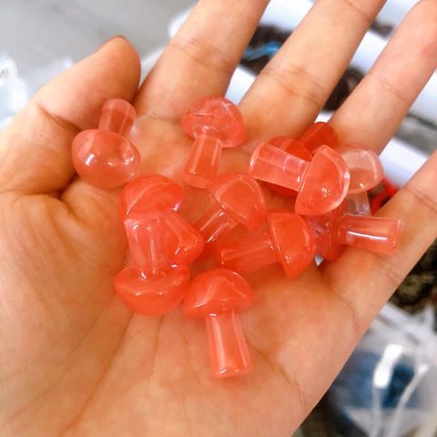 Cherry Quartz Mushrooms - Mini 19-20 mm - Price Each - China - NEW622 - Synthetic