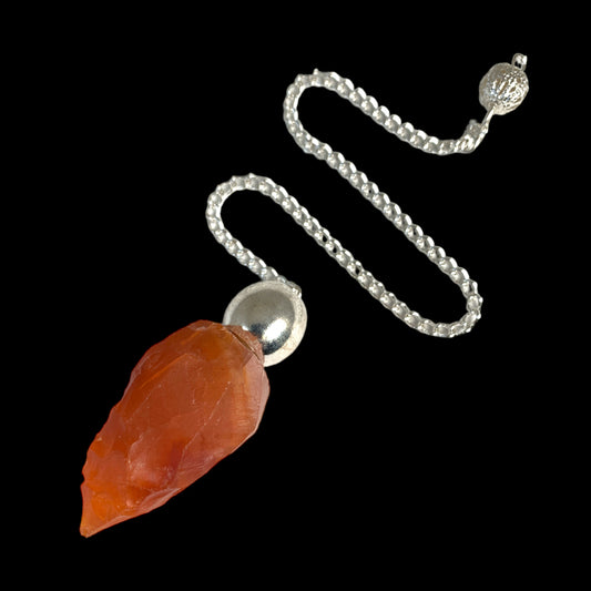 Raw Red Carnelian Silver Modular Pendulum  - 50-55mm 25g - NEW422