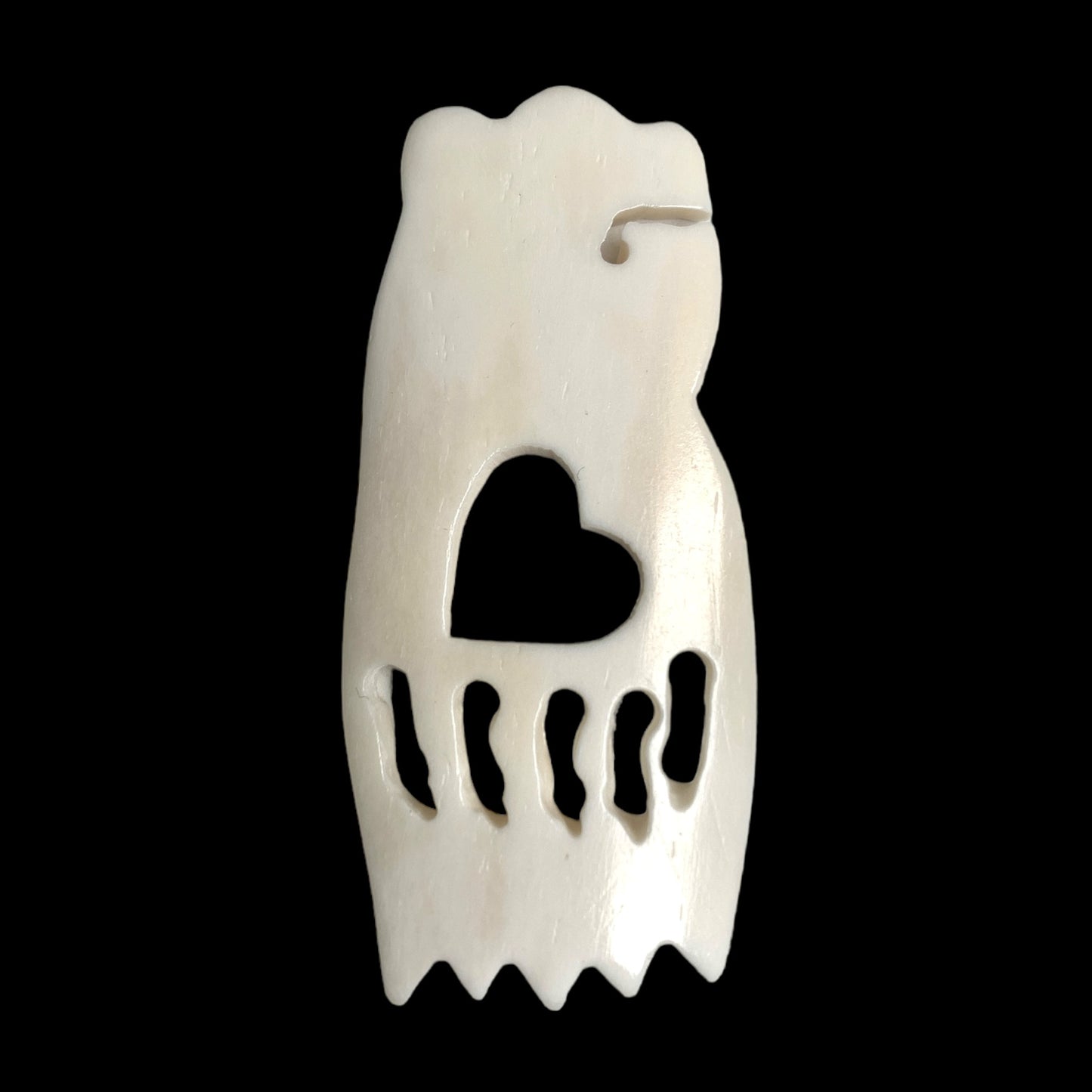 2.5 x 1.25 Bear Claw and Head Bone Pendant - inch -  India - NEW523