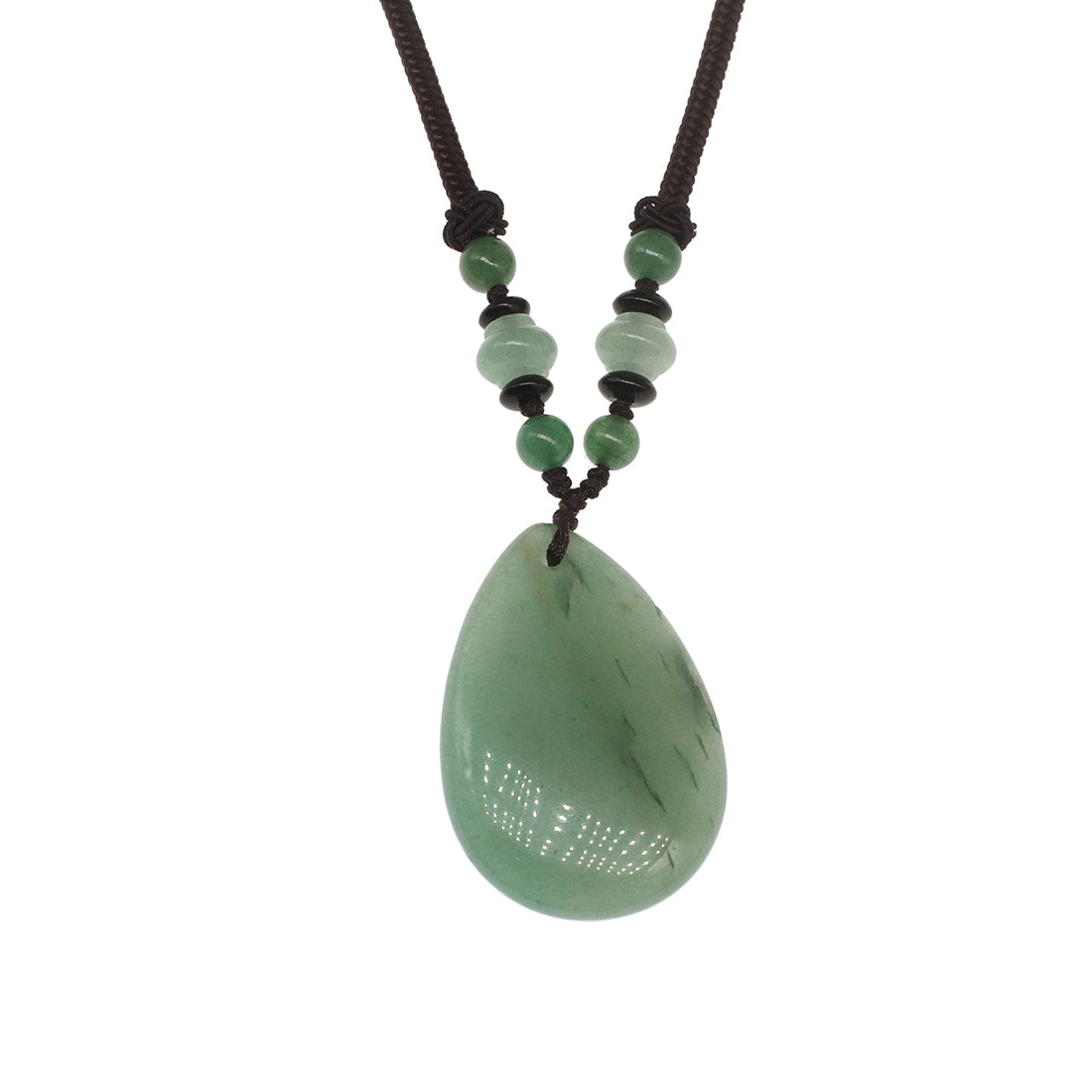 Pear Jade Malaysia Gemstone Pendant with Necklace - 42x27mm - Length 12 inch - 26g - NEW1021
