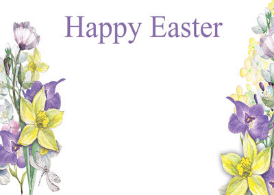 PK/50 - Flora Cards - Happy Easter - Flowers
