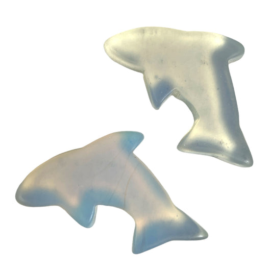 Flat Dolphin - Opalite - 45mm - 1 Piece - India - NEW323 - Synthetic