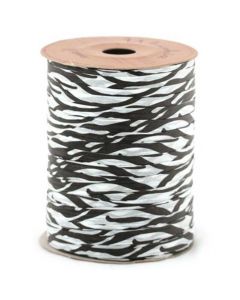 Matte Paper Raffia - Zebra Black & White - 7 mm x 100 yards