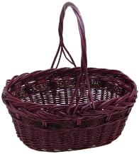 Oval Willow & Rope Baskets - Wine - MED - 16 x 11 x 7 x 16 inches