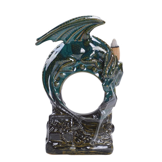 Dragon Smoke Flow Backflow Holder Porcelain Incense Burner