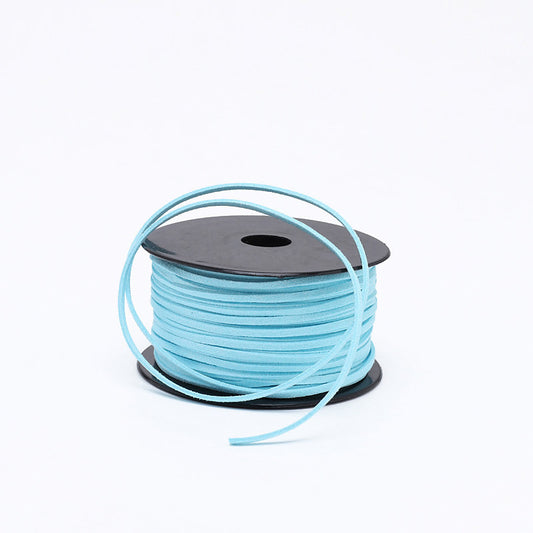 Velveteen Lace Cord - LIGHT BLUE - 3x1.5mm - 46 Meters - Faux Leather Suede Cord Flat - NEW222