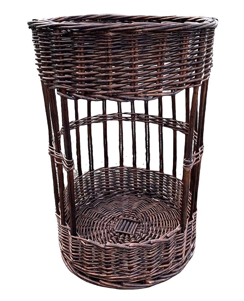 FRENCH BREAD BASKET -  *New* Willow Stained Brown - 18 High X 12 inch Dia. Same color as BB1101