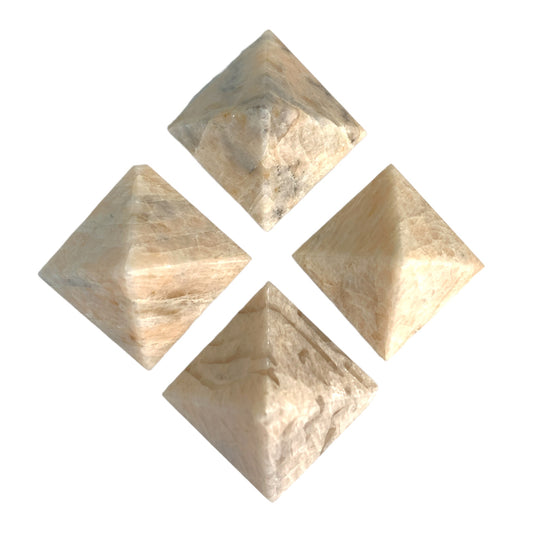 Cream Moonstone - Small Pyramids - 23 to 28mm - Price per piece - Order in 5's - India- NEW121