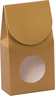 Gold Metallic Gourmet Window Box - Small - 3 1/2 x 1 3/4 x 6 1/2 - 2 inch Window (Order in 6's) (252 Master)
