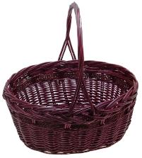 Oval Willow & Rope Baskets - Wine - LG - 18.5 x 15 x 7.5 x 18 inches