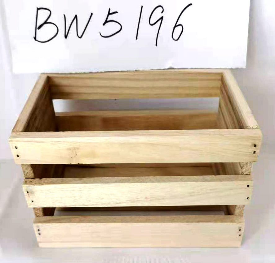 Natural Paulownia Wood Crate 6.75 x 4 x 5 inch deep - Fits a Basket Bag