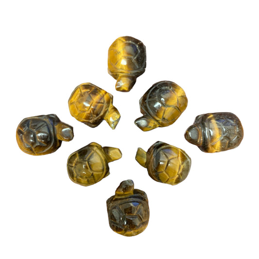 Baby Tortoise - Tigers Eye - 28x18mm - Price Each - NEW722