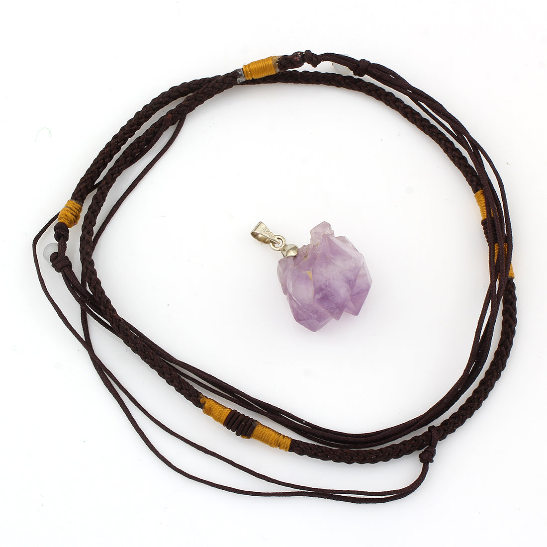 Amethyst Necklace - Leather Cord