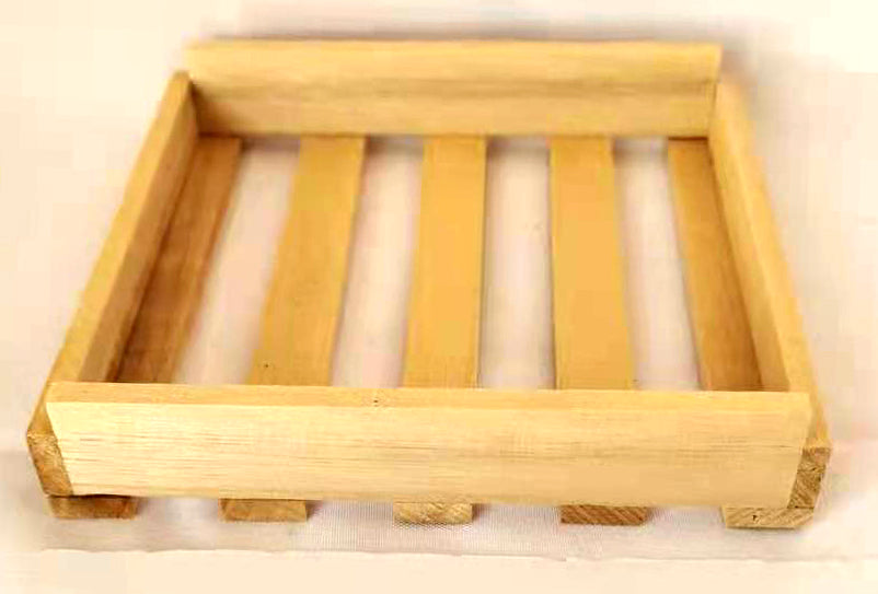 Natural Wood Tray - Medium - 7 x 7.5 x 1.5 inch - Paulownia - China