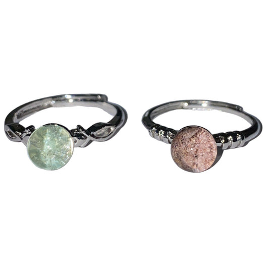 Garden Quartz Adjustable RINGS - Assorted - Silver Color Plated Metal - mm - China - NEW223
