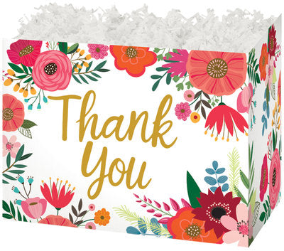 Thank You Flowers Basket Box - Large - 10 1/4 x 6 x 7 1/2 inches deep (order in 6's)